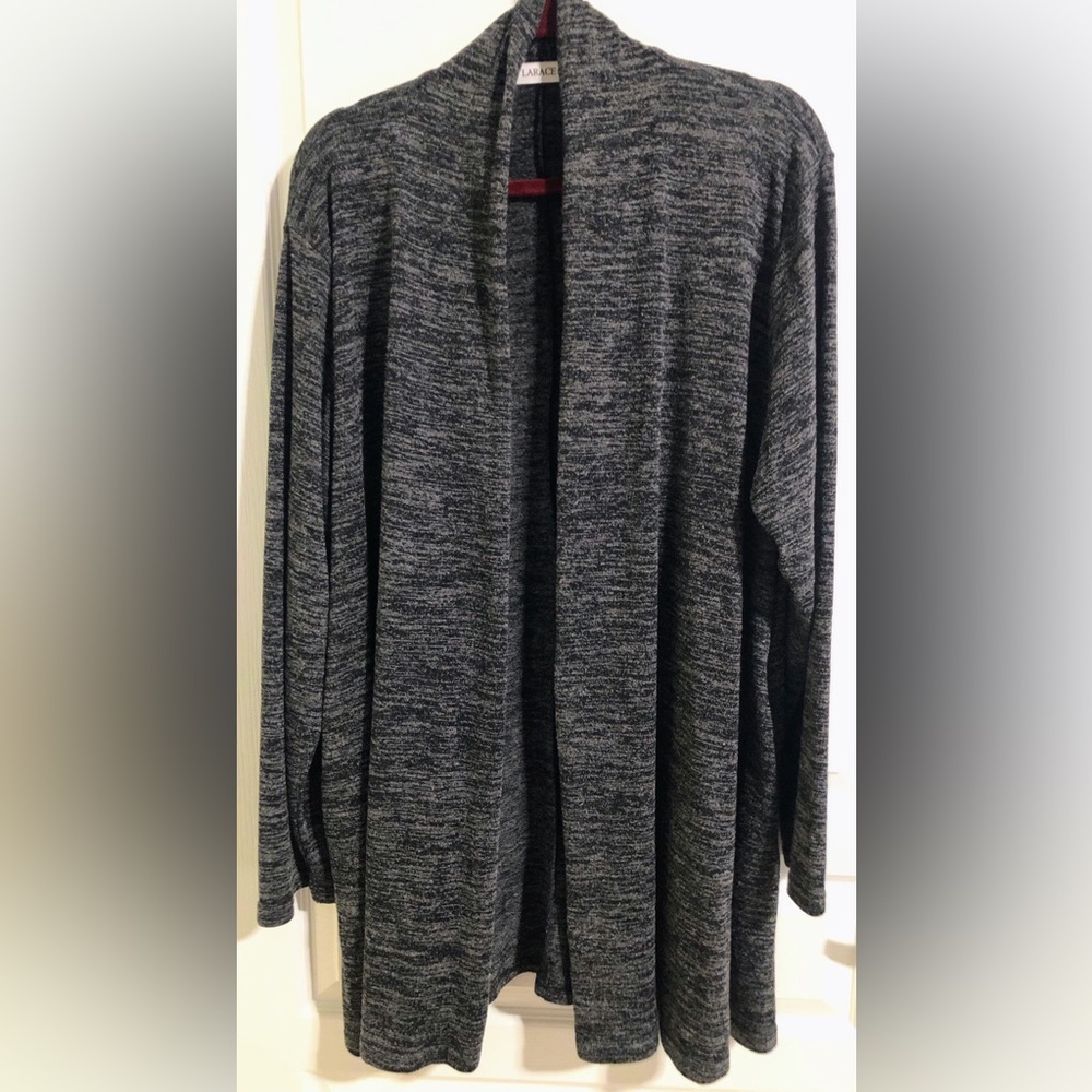 Knit Black & White Long Sleeve Sweater Cardigan 3x